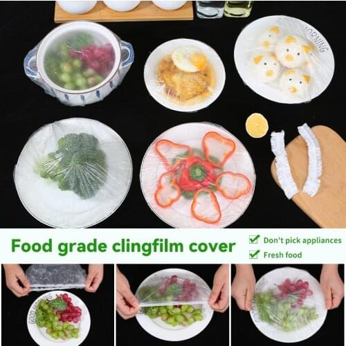 100pc Reusable Food Storage Covers Bags For Bowls Elastic Plate Silicone Lid Covers Vacuum Bags For Kitchen Food Fresh Seal Tool