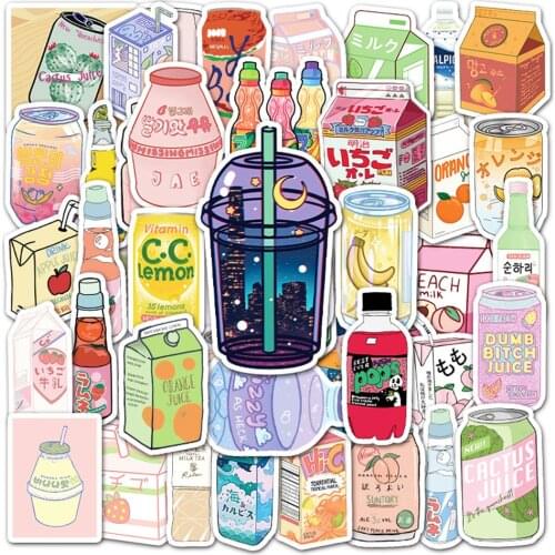 2021 New Ins Wind Beverage Bottle Cute Stickers Decorative Waterproof Stickers Wholesale