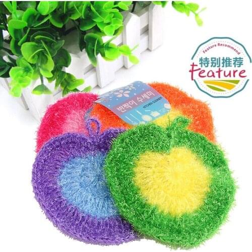 4Pcs/Lot korea Love Dish Cloth Acrylic Washing Towel Magic Kitchen Cleaning Wiping Rags