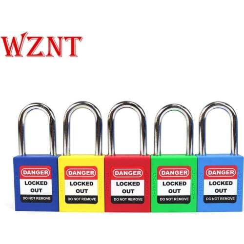 60pcs 38mm steel shackle safety lockout padlock with keyed differ