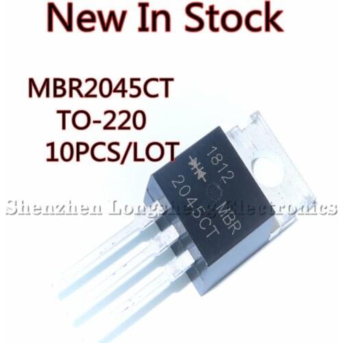 10PCS/LOT MBR2045CT TO-220 20A/45V Schottky Diodes & Rectifiers New Spot
