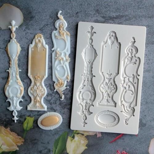 Gemstone & Frame Silicone Mold Fondant Cakes Decorating Tools Moulds Sugarcraft Chocolate Baking Tools For Cakes Gumpaste Form
