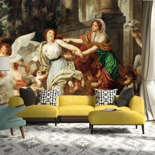 European character oil painting custom picture ancient study living room bedroom TV background decoration mural custom