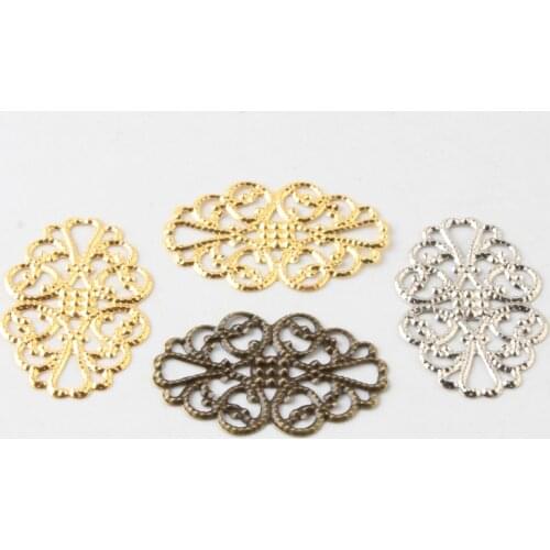 Oval Hollow Pattern Metal Connector 30pcs 21x30mm Zinc Alloy Crafts For DIY Jewelry Making Charm Jewelry Accessories