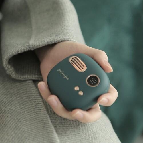 2 In 1 Multifuntional Retro Hand Warmer Power Bank Digital Display Power Bank Chargeable Usb Heater Warm for Travel Home 5000mA