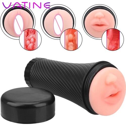 VATINE Male Masturbator Cup Realistic Vagina Anal Mouth Male Masturbator Aircraft Cup Sex Toys for Men Masturbation