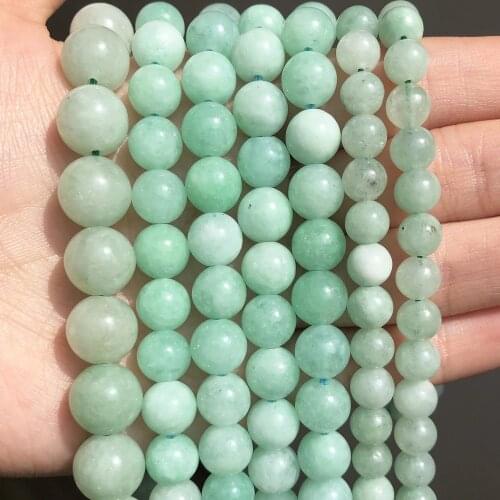 Natural Stone Burmese Jade Amazontie Color 6/8/10m Round Loose Spacer Beads For Jewelry Making DIY Bracelet Necklace 15Inches