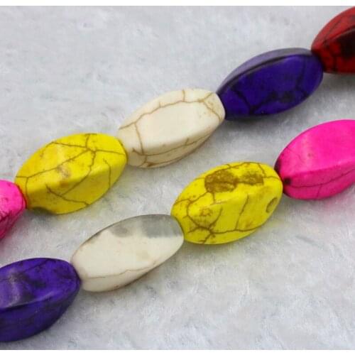 Twist shape Turkey stone multicolor loose beads 9x18mm 15" 2pc/lot DIY fit women jewelry making accessory bracelet&necklace