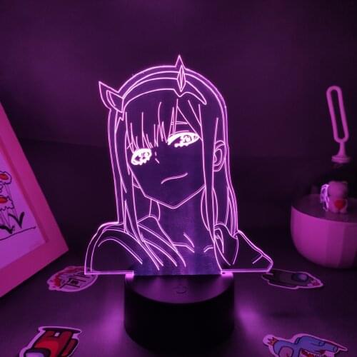 Zero Two 02 Anime Figure 3D LED RGB Night Lights Cool Lovely Gift For Friend Lava Lamp Bedroom Table Decor Darling In The Franxx
