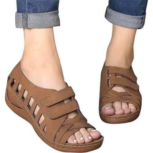 Women Sandals 2020 Summer Shoes Women Wedges Shoes With Platform Sandals Soft Leather Gladiator Sandalias Mujer Heels Sandals
