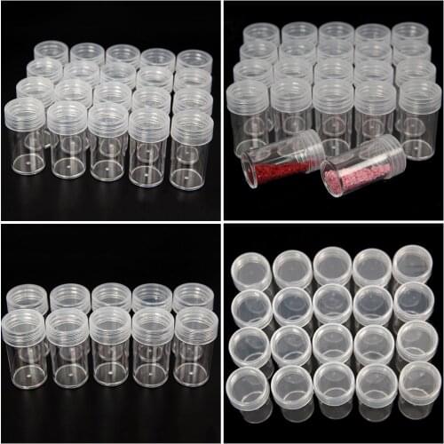 NEW 60/120 Quality Plastic Bottles For Diamond Painting Embroidery Accessories Tools Container Bottles Crystal Bead Storage Jar