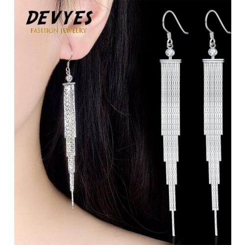 New Zircon Drop Earrings Long Retro Tassel Temperament Female Earrings Fashion Wedding Jewelry for Women