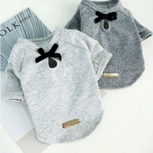 2019 Spring Summer Pet Dog Clothes Cotton Cute Bow Tie T-shirt Clothing Vest Dog Shirt Chihuahua Costume For Small Dog Product