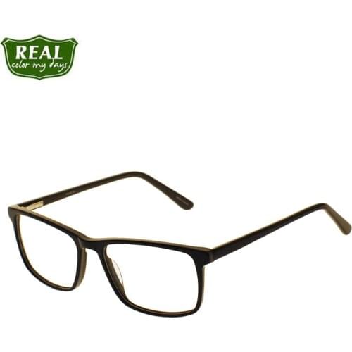 REAL Acetate Glasses Frame Men Rectangle Prescription Eyeglasses Myopia Optical Clear Spectacle Eyewear AC1181