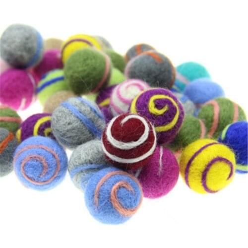 Wholesale 20PCs Handmade 30PCs Round Wool Felt Woven Balls Craft Rolling Strings Style Wools Ball Dolls Fit Girls Hair Jewelry