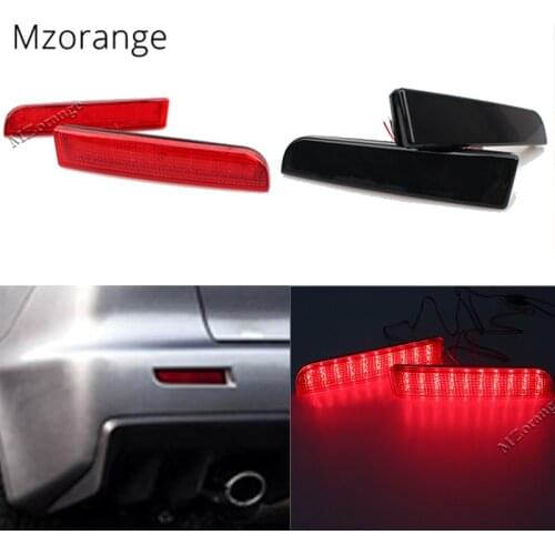 MZORANGE Rear Bumper Reflector Brake Light for Mitsubishi Lancer 2008-2014 EVO Evolution Outlander Sport Red Lens LED Tail Lamp