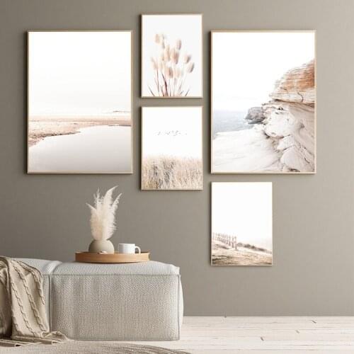 Landscape Nature Plant Reed Wall Art Nordic Field Style Posters and Prints Canvas Painting Decoration Pictures for Living Room