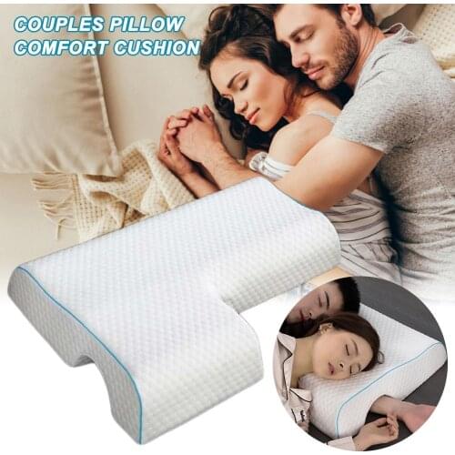 Memory Foam Arched Cuddle Pillow Couples Pillow Arched Cuddle Pillow with Rebound Memory Foam Sleeping Pillow for Arm Rest