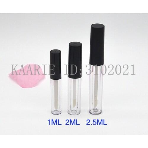 1ml 2ml 2.5ml Clear Mini Plastic Lip Gloss Container, Empty DIY Small Cosmetic Liquid Lipstick Refillable Tube, Makeup Tools