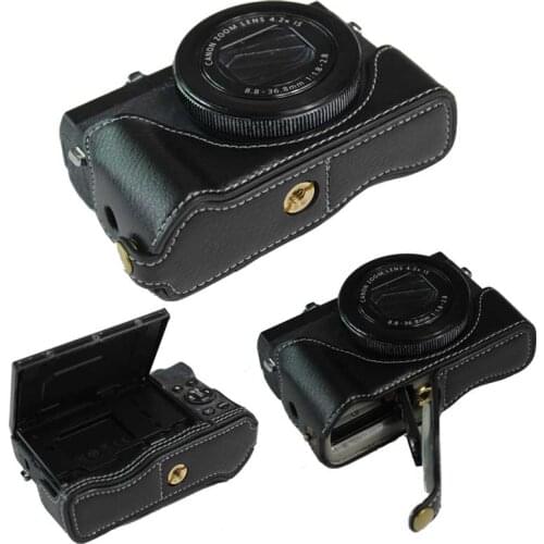 Genuine Leather Camera Bag Case For Canon Powershot G7X Mark III G7XIII G7 X Mark III G7X III G7X3 Camera Half Body Bottom Cover
