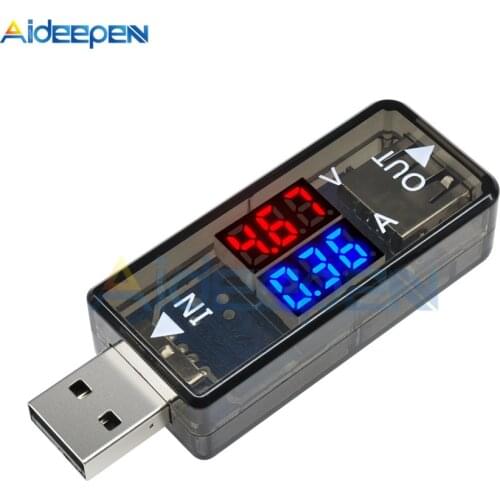 1pcs USB Double Digital Voltmeter Ammeter 5V Dual Mobile Phone Power Charging Current Voltage Tester Detector Meter Ammeter