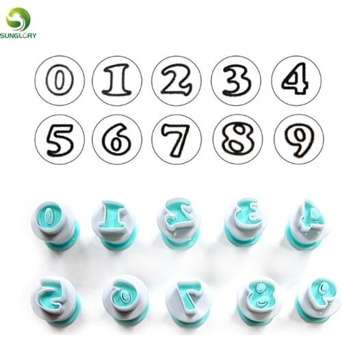 10PCS/SET Numbers Cookie Cutter Plastic Sugarcraft Mould DIY Baking Fondant Biscuit Mold Cupcake Pastry Cake Decorating Tools