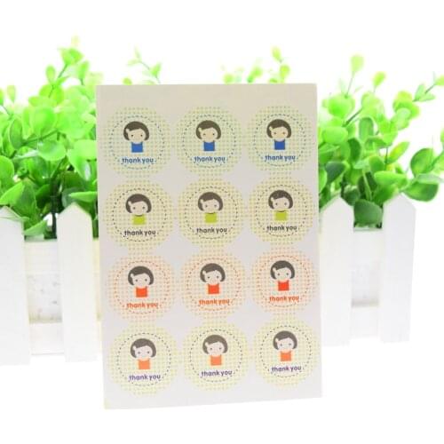 12pcs/sheet THANK YOU Sealing Paste DIY Gift Wrap Decorative Stickers Thankyou Sticker Labels Seals packaging Backing Xmas