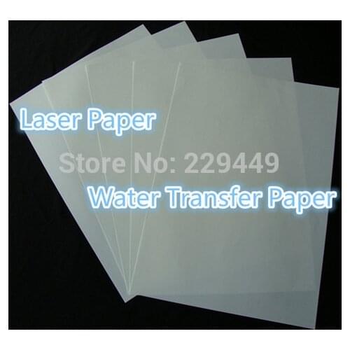 20 sheets) Freeshipping A4 Transparent Printing Paper Laser Water Slide Decal Paper Water Transfer Paper For Leather