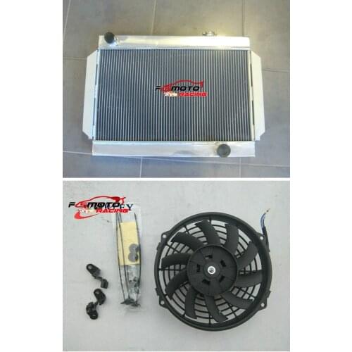 3 Row 56mm Aluminum Radiator + FAN For Holden V8/Chevy Motor Universal MT Manual
