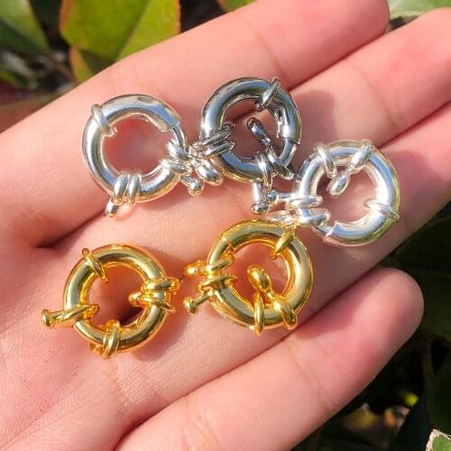 5pcs/lot Copper Sailor Clasps Connector End Clasps Round DIY Jewelry Making Findings Fit Charm Bracelets Clavicle Necklace Clasp