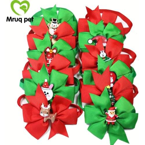 50/100PCS Cute Christmas Pet Puppy Dog Cat Bow Ties Adjustable Dog Bowties for Puppy Small Medium Dog Accessories Pet Products