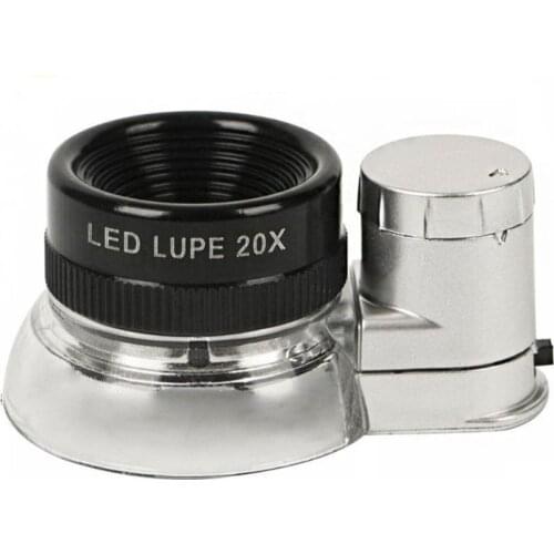 6 LED Illuminated 20X Jewelers Loupe Magnifier Best for Jewelry Diamonds Gems
