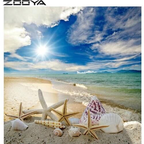 ZOOYA Diamond Painting Cross-Stitch Kits Diamond Embroidery Rhinestone Painting Home Decor Needlework Sea Starfish Mosaic R1390