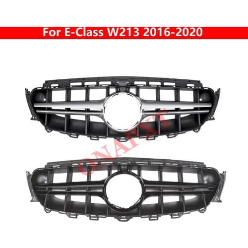 E-Class W213 2016-2020 Car Styling Center Grill Vertical Bar Front Middle Grille For Mercedes-Benz Modified to AMG E63 S
