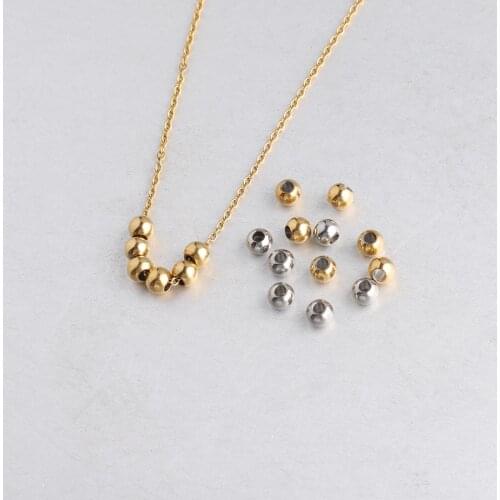 100% Stainless Steel Beads For Jewelry Making Rose Gold/Gold/Silver Color Metal Bead Jewelry Accessories 5mm Wholesale 200pcs