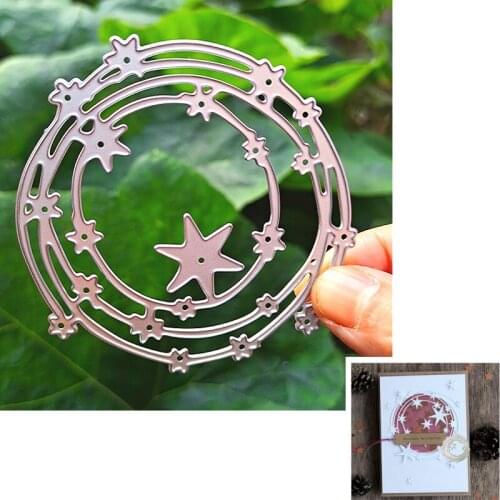 Suitable for metal cutting die and scrapbook diy paper process new 3D album greeting card Pentagram circular knife die 2020