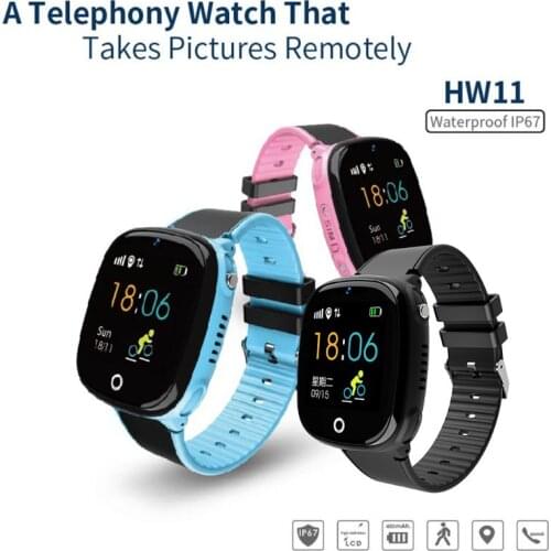 Los niños reloj inteligente HW11 IP67 impermeable reloj inteligente Android GPS de seguimiento de la valla de seguridad llamada