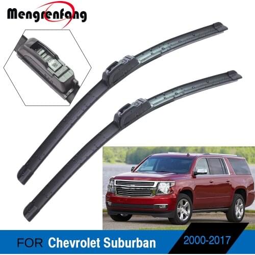 For Chevrolet Suburban Car Accessories Wiper Blades Front Windscreen Soft Rubber Wiper J Hook Arms 2000-2017