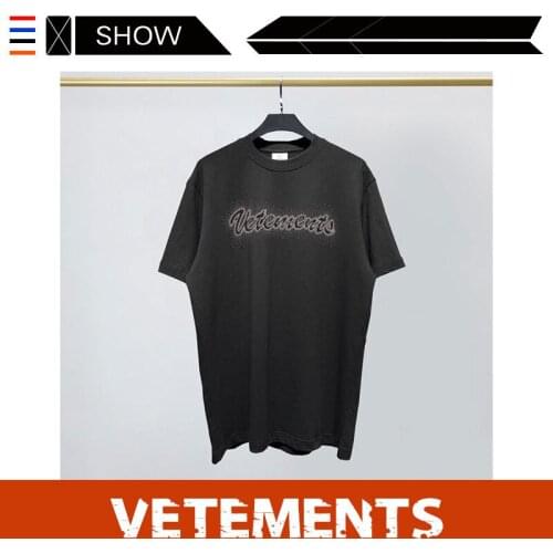 VETEMENTS French Street votements short sleeve T-shirt VTM wittermont silver solid rivet loose short sleeve T-shirt