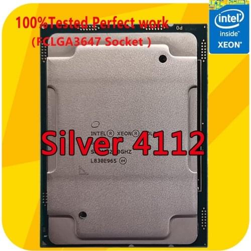 Intel Xeon Silver 4112 SR3GN 2.6GHZ 4-Cores 8-Thread 8.25MB Smart Cache CPU Processor 85W LGA3647 For Server Motherboard
