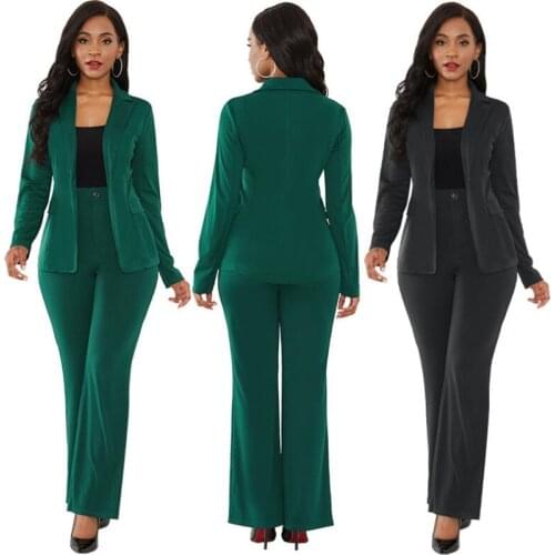 Spring Autumn womens suit office two piece set long sleeve suit pants 2 piece set female winter two pieces sets office female