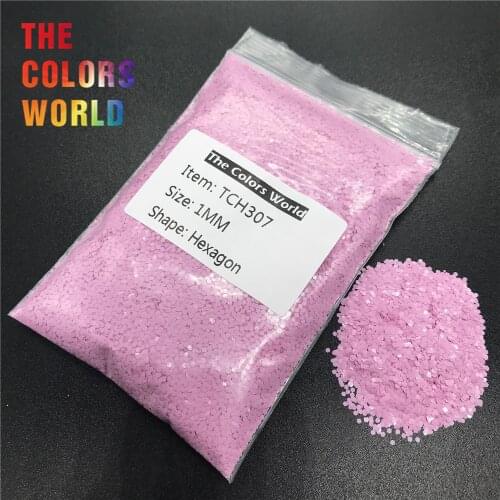 TCH307 Solvent Resistant Matte Fuchsia Color Hexagon Shape Nail Glitter Nail Art Decoration Nail Polish BodyGlitter Handwork DIY