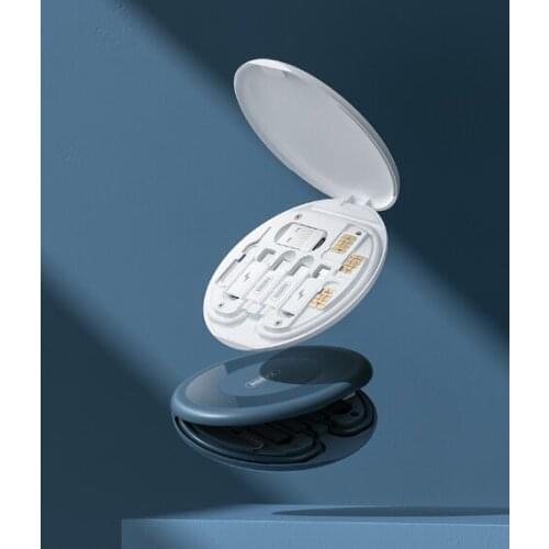 Multi-functional four-in-one universal mobile phone bracket multi-head conversion car fast charging data line storage box J03