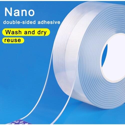 1/2/3m Nano Tape Reusable Double Sided Tape Strong Wall Sticker Bathroom And Kitchen Cleanable Transparent Waterproof Tapes