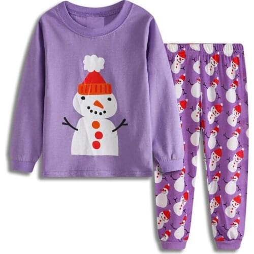 Latest Christmas Childrens Pajamas Set Boys Girls Cotton New Years Sleepwear Long-sleeved Good Quality Kids Nightwear Suit