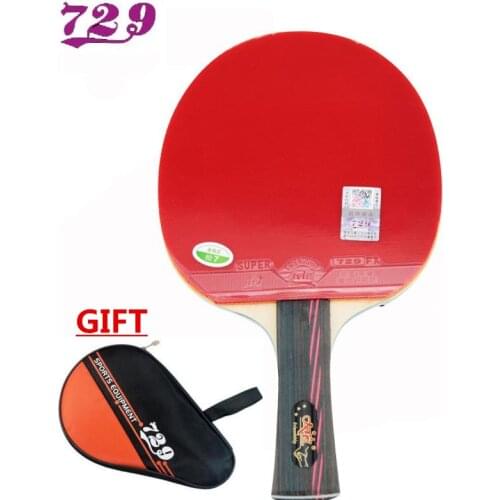 RITC 729 Gold 3 stars Pips-In Table Tennis Racket with Case for PingPong