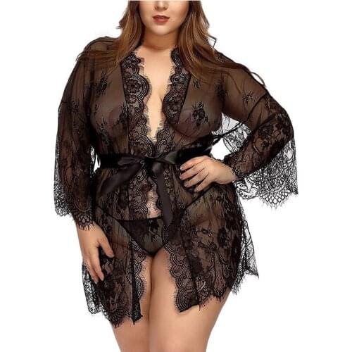 3XL Sexy Lingerie Hot Women Porno Sleepwear Lace Underwear Sex Clothes Babydoll Erotic Transparent Dress Black Sexy Lingerie