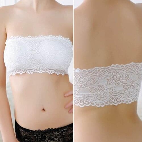Sexy Lady Lace Stretch Tube Top Women Girls Soft Strapless Lace Chest Wrap