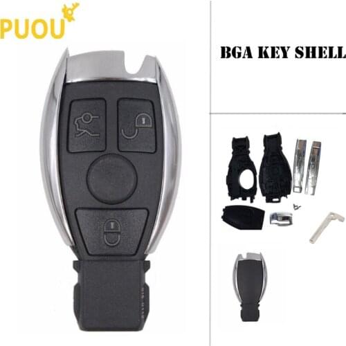 3 button Replacement Remote Key Shell Case Fob with blade for Mercedes-Benz BGA W203 W210 W211 AMG W204 C E S CLS CLK CLA SLK