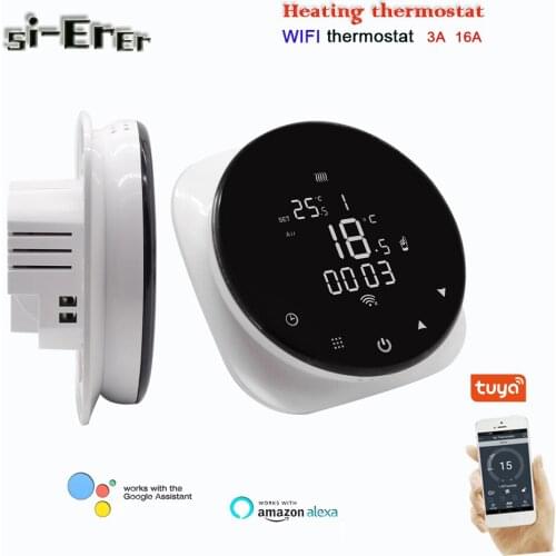 TUYA smart heating thermostat,for water heating/electric heating/water heating and boiler linkage,works with Alexa google home